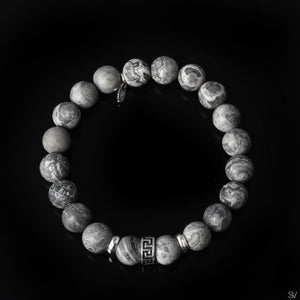 "Labyrinth" Matte Grey Jasper