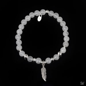 "The falling feather" White jade